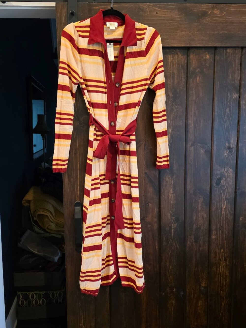 Anthropologie Maeve Stripe Knit Shirtdress